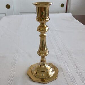 Vintage Brass Candlestick Holder, Lacquered to Prevent Tarnishing, Made in India